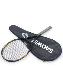 SALYWEE Composite Carbon Fiber Tennis Racket – Exquisite Chinese Golden Dragon Design, High Performance 50-60 Lbs Tension For Powerful Offensive Play, Unisex Adult Racquet, Racket Only (No Accessories) With Bag / Racket (Non-Slip Handle Grip Tape&Tennis Ball) With Bag, Ideal For Intermediate Player In Outdoor Sports Training And Competitions - Multicolor - View 14