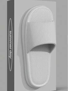 男女通用EVA拖鞋 - 软底室内/室外凉鞋，适合居家、浴室、海滩等场合，时尚休闲风格，流行设计，多种颜色可选，可爱拖鞋【新款高端】，轻便不累脚，四季皆宜 - 灰色 - 查看 14