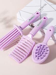 3pcs Air Volume Hair Styling Comb, Curly Hair BrushFluffy,2 In 1 Shampoo Brush,Curling Roll Brush For Natural Volume & Curls, Lightweight Root Lift Comb For Women Girls, 17-Tooth Curly Hair Brush For Quick Blow Drying, Anti-Static Hair Tool For Salon Or Home Use,Hair Curling Roll Brush For Root Lift & Styling, Lightweight Anti-Static Hair Tool For Women Girls, Air Volume Comb Adds Bounce & Natural Curl