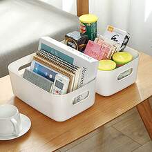 1/5/10 Desktop Storage Boxes, 1.764-Ounce Cosmetic And Snack Organizing Storage Boxes With A Dual-Handle Design. They Can Be Used To Store Snacks, Cosmetics, Desktop Sundries, And Serve As Small Household Storage Tools For Dining Rooms, Kitchens, And Living Rooms. - White - View 6