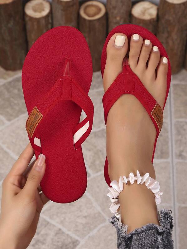 Girl's New Casual Outdoor Flip Flops With Rubber Soles, Moisture Wicking Slippers, Girls' Slide Sandals, Fashionable And Comfortable Young Black Shoes, Sandals, Ladies Slippers, Elegant