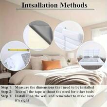 1 pieza Protector de pared decorativo acolchado de 20x40cm, panel de pared acolchado suave para cama, pegatina de pared 3D autoadhesiva