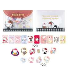 Sanrio 40pcs/Pack Cute Black Sticker Set, Including Hello Kitty, Pompompurin, And My Melody Cartoon Animal Paper Stickers, DIY Scrapbooking Decoration Materials With PVC Storage Bag
