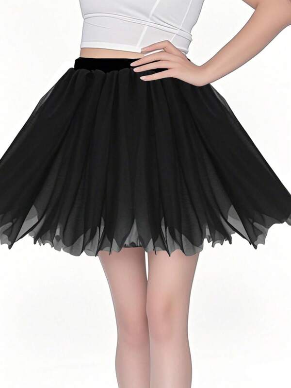 D EXCEED 1/6 PCS Adult Tulle Tutu Skirt 1950s Vintage Tulle Bubble Tutu Skirt Prom Party Skirt Elastic 4 Layer For Women Suitable For Wedding Receptions, Vintage Christmas Gifts & Jazz Age Costume Accessories Fall Clothes For Women