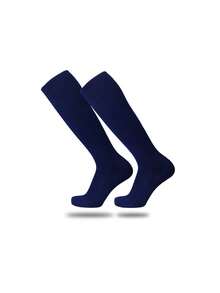 1 Pair Children Over-The-Knee Football Socks, Ages 2-12, Solid Color, Non-Slip Towel Bottom, Thickened Sports Socks, Suitable For Outdoor Sports, Cycling, Hiking, Football, Running And Outdoor Activities - Multicolor - View 25