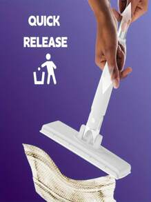 1 Quick Spin Mini Mop With 360° Rotating Head And Portable Push Handle, Easy-Twist Polyester Mop For Glass And Wall Cleaning High-Quality Stainless Steel Flat Mop With Automatic Cloth Clip - 36 Inch Removable Handle, 360° Slim Head, Suitable For Easy Cleaning Of Kitchen, Living Room, Bedroom, Bathroom Floors, Walls, Glass.