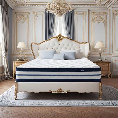 Matelas 140x200, Matelas à Ressorts Ensachés avec Mousse à Mémoire de Forme et Latex - 7 Zones Ergonomiques - Hauteur 25 cm