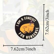 1PC 3 Inch I Am A Conduit For Nonsense Wizard Frog Waterproof Vinyl Sticker For Laptop Tablet Phone Case Journal Notebook Water Bottle Fridge Mirror Car Window Skateboard Helmet Durable Removable Creative Gift Decal/"Wizard Frog Waterproof Sticker"/"Aesthetic Fantasy Sticker"/"Conduit For Nonsense Sticker" School Supplies,Back To School - Multicolor - View 2