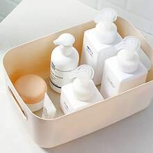 1/5/10 Desktop Storage Boxes, 1.764-Ounce Cosmetic And Snack Organizing Storage Boxes With A Dual-Handle Design. They Can Be Used To Store Snacks, Cosmetics, Desktop Sundries, And Serve As Small Household Storage Tools For Dining Rooms, Kitchens, And Living Rooms. - White - View 5