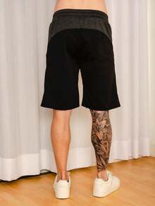 Men's Sweatpants / Zippered Pockets / Elastic Waist - 黑色 - 查看 2