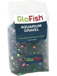 Glofish 29084 Grava para Acuario, Negra con Destacados Fluorescentes, Bolsa de 5 Libras - Bolsa Rosa/Verde/Azul Fluorescente - Ver 1
