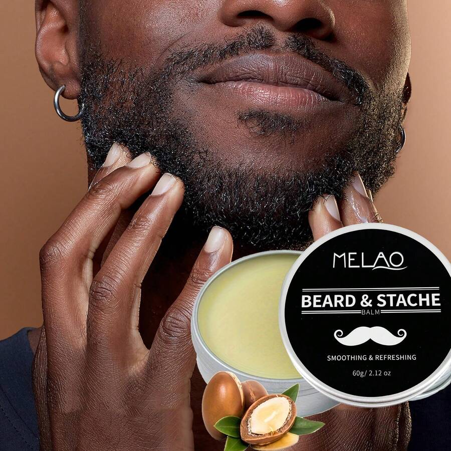 MELAO 胡须膏 胡须蜡 造型调理胡须膏 - 抚平、塑造、滋润和软化粗糙、干燥的胡须，同时促进胡须生长，使胡须更浓密/更健康