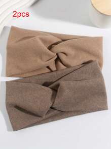 Bandany damskie 6 szt./2 szt. proste, jednokolorowe, skręcone opaski na głowę, dzianinowe, modne akcesoria do włosów, uniwersalne na wyjścia, odpowiednie na Dzień Matki, powrót do szkoły, Święto Dziękczynienia, Boże Narodzenie, Nowy Rok, Walentynki, karnawał, prezenty świąteczne, opaski do włosów, opaska do włosów na jesień i zimę, elegancki szalik damski