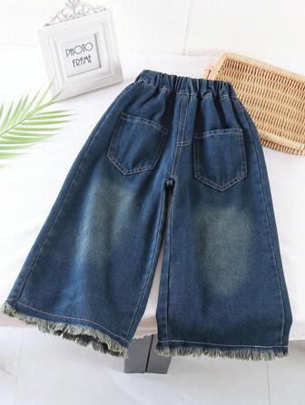 Young Girl New Style Vacation Soft Washed Relaxed Fit Casual Fashion Jeans