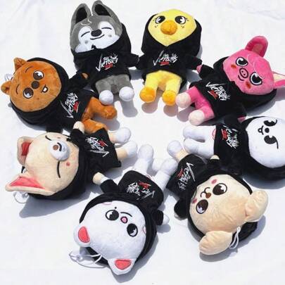 Juguete de peluche de 23 cm de Kpop SKZ STAY Straykid, estilo de dibujos animados, anime, con la misma posición de pie y usando un sombrero, muñeco de colección de fans, regalo de cumpleaños, regalo para adultos, regalo del Día de San Valentín, regalo de Navidad