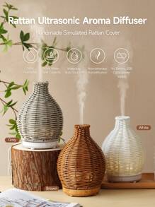 ellestfun 1pc USB 5V 80ml PP Simulation Rattan Weaving Process Ultrasonic Aromatherapy Humidifier, Suitable For Small Room Aroma Diffuser