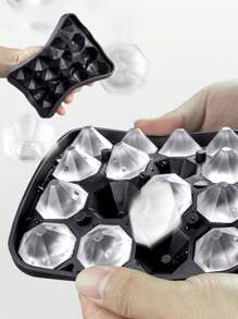 1pc - Diamond Silicone Ice Cube Mold, Silicone Material, Diamond Ice Cube Tray, Ideal Bar Tools For Whiskey, Wine, Kitchen Gadgets