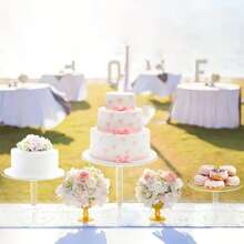 1 pieza Soporte para pastel de acrílico transparente, juego para decoración de postres y cupcakes, adecuado para exhibir pasteles en fiestas de cumpleaños, bodas, navidad y otros eventos