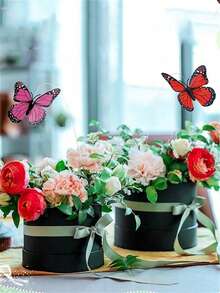 1/2/3/4pcs Solar Flying Butterfly Moving Fluttering Butterfly Decoration Decorative Waterproof Garden Post Centerpiece Suitable For Outdoor Decoration Of Home Yard Path Garden Landscape