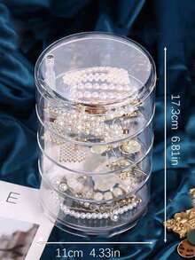 五层360度旋转首饰盒，大容量化妆品收纳盒，多功能储物架，展示架，托盘，柜子，收纳架，适用于卧室、浴室，可收纳化妆品、珠宝、香水、眼影盘、化妆刷等。 - 無色 - 查看 13