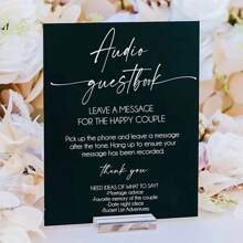 Libro de visitas de acrílico para audio para boda - Deja un mensaje para los recién casados sin electricidad - Elegante aspecto de vidrio transparente para la decoración de la fiesta de boda