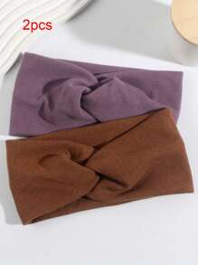Bandany damskie 6 szt./2 szt. proste, jednokolorowe, skręcone opaski na głowę, dzianinowe, modne akcesoria do włosów, uniwersalne na wyjścia, odpowiednie na Dzień Matki, powrót do szkoły, Święto Dziękczynienia, Boże Narodzenie, Nowy Rok, Walentynki, karnawał, prezenty świąteczne, opaski do włosów, opaska do włosów na jesień i zimę, elegancki szalik damski