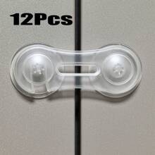 4/12 White Cabinet Door Locks - Locks For Drawer, Cupboards, Fridge, Oven, Closet, Pantry - Childproof, Tamper-Proof, Door Latch Locks