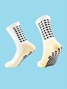 2 pary męskich skarpet piłkarskich z antypoślizgową podeszwą, antypoślizgowe skarpety sportowe z amortyzacją do piłki nożnej/koszykówki, jesienne