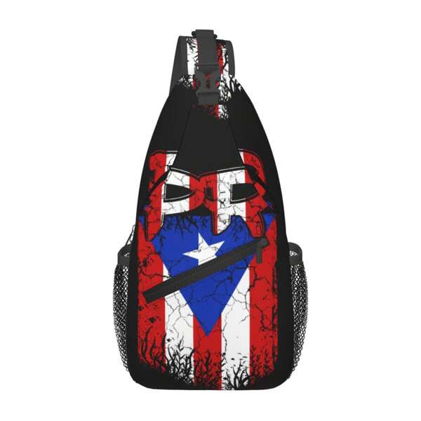 Large Crossbody Backpack Shoulder Bag, Puerto Rico Flag Suitable For Men Women And Youth, High- Quality Multifunctional Crossbody Bag, Travel Hiking Chest Bag, Backpack Great For Outdoor Fishing And Cycling