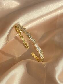 1pc Fashion Knot Cubic Zirconia Bangle Bracelet For Women Everyday Wear - Bracelet - View 19