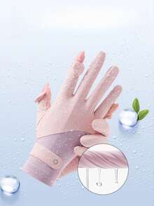 1 Găng tay chống nắng Ice Silk mỏng khô nhanh UPF50 dành cho nữ - Vải mát và thấm mồ hôi, che phủ toàn bộ bàn tay và cổ tay, lòng bàn tay có lớp phủ silicon, thiết kế lật ngón tay, dễ dàng truy cập màn hình cảm ứng, nhẹ và thoáng khí, hoàn hảo để lái xe đạp và các hoạt động ngoài trời mùa hè, phụ kiện lý tưởng cho phụ nữ thời trang - Nhiều màu - Xem 9