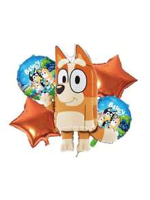 Bluey Themed Balloon Decoration Flag Cake Card Set, Birthday Party Table Decoration Balloons, Party Balloons,Perfect Party Decoration, Surprise Gift For Fans' Holiday Party Decoration(Random Style)