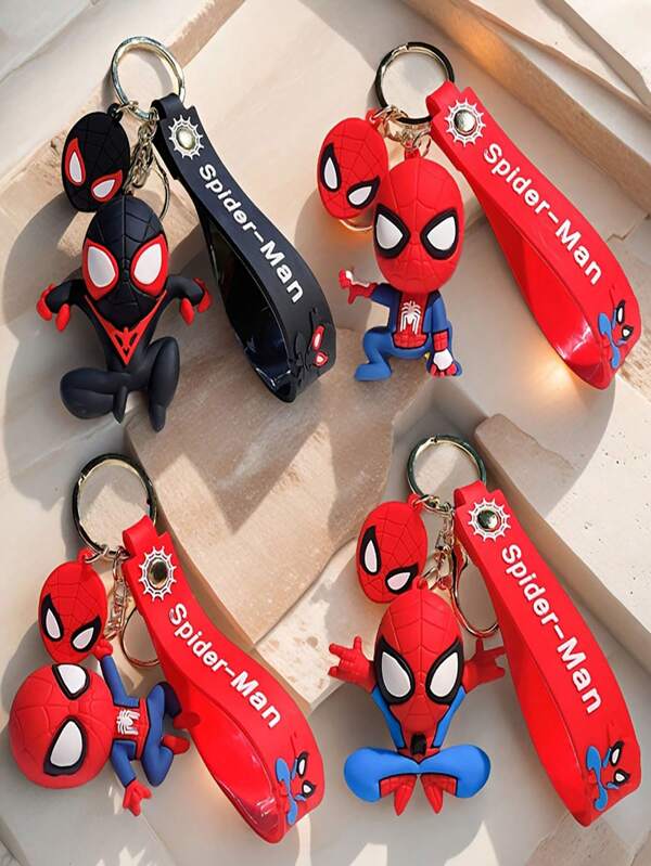 1pc Spider-Man Keychain, Superhero Keyring, Wall-Climbing Decor, Suitable For Car Or Bag Decoration, Perfect Party Favor, Graduation Small Gift