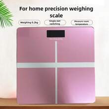 1 件玫瑰金和淡蓝色渐变宠物兔设计高精度电子体重秤，成人健康秤，小型称重仪器。背光 LCD 显示屏，圆形设计，AAA 电池供电，浴室秤，适合家庭使用，现代浴室秤，结构坚固。 - 標準 - 查看 7