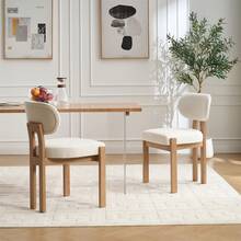 Multi Functional Dining Chairs In The Living Room (2PC), Decorated With Solid Wood Frames, Sturdy And Durable. Suitable For Various Scenarios Such As Living Rooms/Apartments/Bars/Cafes - 2PC(米色)木製餐椅 - 查看 6
