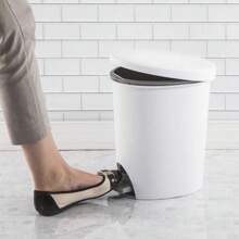 2.6 Gallon Trash Can, Ultra Step On Bathroom Trash Can, White