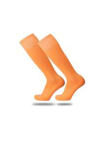 1 Pair Children Over-The-Knee Football Socks, Ages 2-12, Solid Color, Non-Slip Towel Bottom, Thickened Sports Socks, Suitable For Outdoor Sports, Cycling, Hiking, Football, Running And Outdoor Activities - Multicolor - View 24