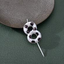 1 pieza Vela de cumpleaños con forma de balón de fútbol en blanco y negro, números del 0 al 9, adecuada para decoración de pastel de aniversario, decoración de pastel de cumpleaños, vela de cumpleaños con forma de balón de fútbol, decoración de cumpleaños, decoración de fiesta - Blanco y Negro - Ver 11