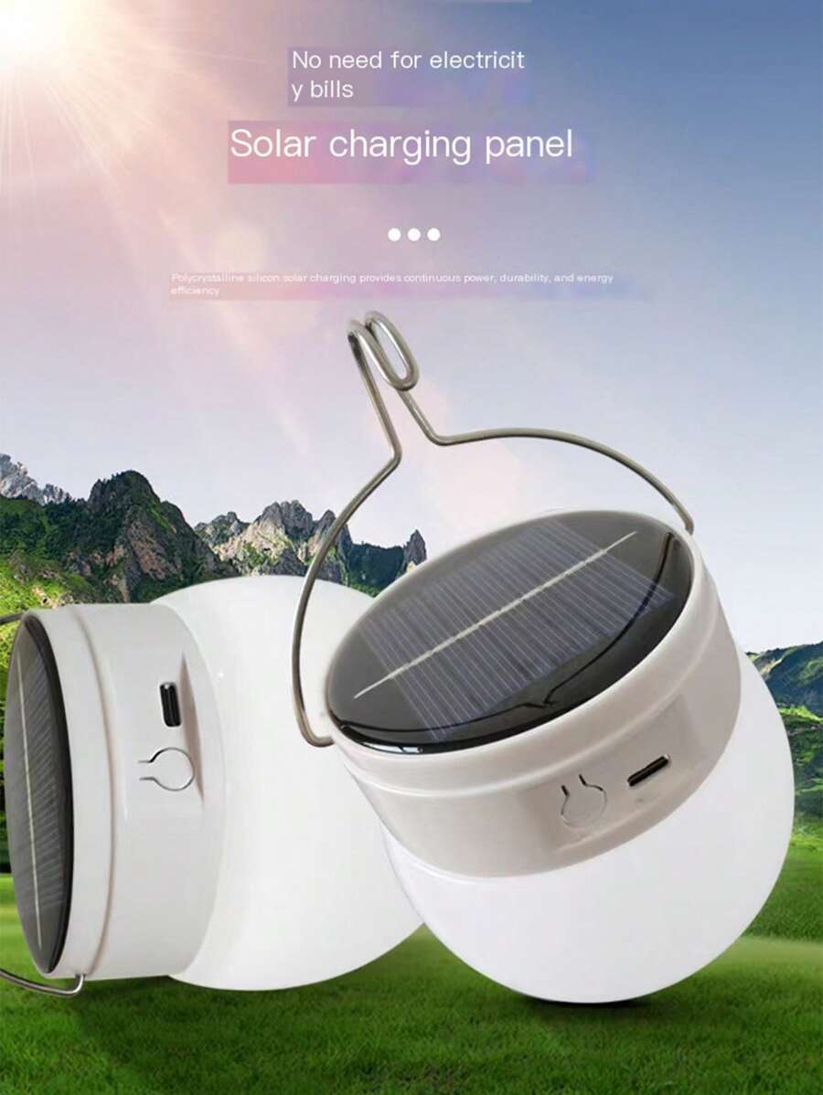 Outdoor Lantern, Waterproof, 4 Lighting Modes, USB Rechargeable & Solar Powered, Battery Powered Camping Light For Indoor & Outdoor Decoration - House, Patio, Balcony, Bar