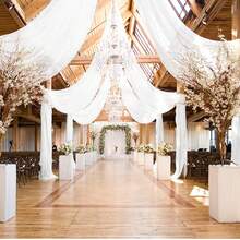 YMHPRIDE 6 Panels White Ceiling Drapes For Wedding Ceiling Drapes 5ftx10ft Wedding Arch Draping Fabric Sheer Curtains Chiffon Fabric Wedding Ceiling Decorations For Party Ceremony Stage Wedding Decoration - trắng - Xem 7