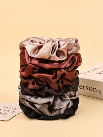 8pcs Satin Scrunchies Set, Versatile Elegant Retro Hair Ties, Suitable For Women Scrunchy Hair Ties, Casual ,Hair Accessories Ponytail
