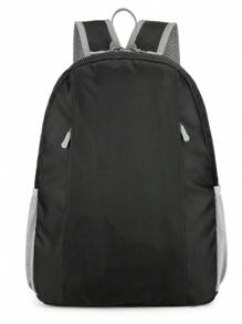 1 pieza Mochila plegable de gran capacidad de nailon unisex para niños, mochila ligera de color caramelo para senderismo al aire libre, mochila escolar con cierre de cremallera, adecuada para todas las estaciones