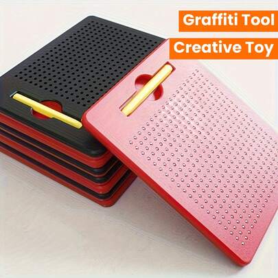 1 件红色便携式磁性绘图板，配有光滑钢球，可数字书写，适合返校、生日、圣诞节、新年和节日礼物