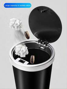 带盖汽车垃圾桶、汽车杯架垃圾桶、迷你必备车内配件、防漏垃圾桶、汽车、家庭、厨房、办公室多功能收纳和存储 - 均碼 - 查看 5