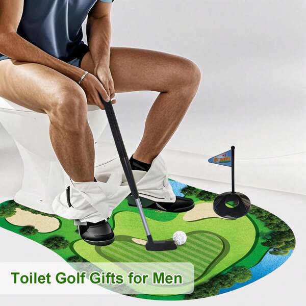 Toiletten Golf, Toiletten Golf Spiel Mini Golf - Scherz Geschenke für Männer - Lustige Geschenke für Väter, Lustige Geschenke für Freund Bruder, Weiße Elefanten Geschenke für Erwachsene