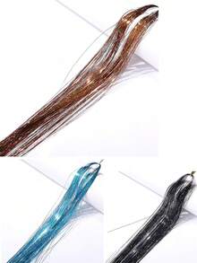 12pcs/Set Metallic Hair Tinsel Extensions, Suitable For Girls 7600 Strands Holographic Metallic Hair Tinsel, Heat Resistant, Colorful Hair Sparkle For Party/Festival (12 Colors) - Multicolor - View 23