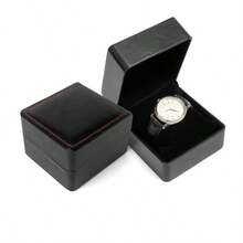 Caja de regalo clásica de reloj negro brillante, caja de empaque pequeña para regalo, adecuada para regalos del Día del Padre, Día de Acción de Gracias, Día de San Valentín - Unitalla - Ver 12