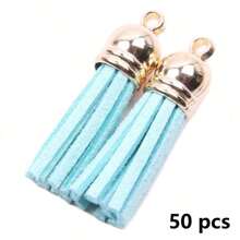 20/50 piezas Colgantes con borlas dorados y plateados, broches, accesorios para pendientes, llaveros, colgantes, borlas para manualidades y joyería DIY
