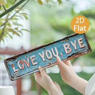 Letrero de metal vintage "Te amo adiós" (16 pulgadas x 4 pulgadas), regalo del Día del Padre, letrero de verano, placa decorativa, letrero de paisaje urbano, arte impreso de alta definición, decoración de pared, decoración del hogar, decoración de estilo rústico, decoración del porche, decoración del dormitorio, regalo navideño, tema inspirador, colgante de pared, texto en inglés, adecuado para uso en exteriores, decoración de exteriores