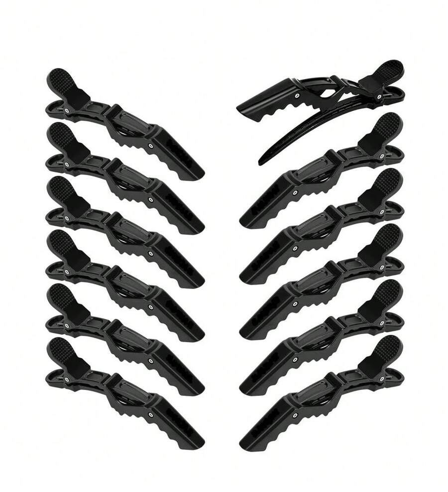 Professional Salon-Grade Alligator Hair Clip – Wide-Tooth Dual-Hinge Design Sectioning And Styling (Black) - màu đen - Xem 1